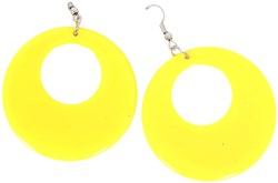Disco Oorbellen Neon Geel