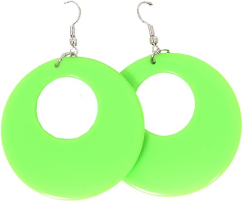 Disco Oorbellen Neon Groen
