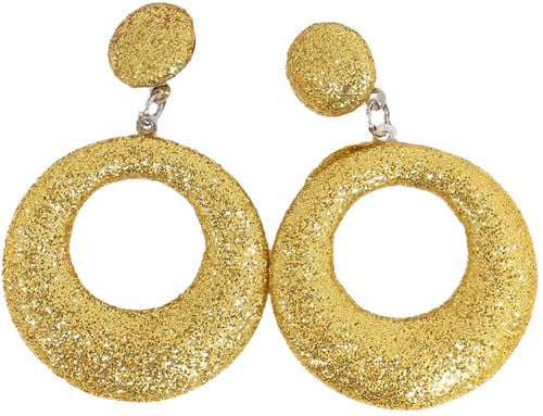 Glitter Oorbellen Rond Goud