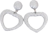 Glitter Oorbellen Hartje Zilver