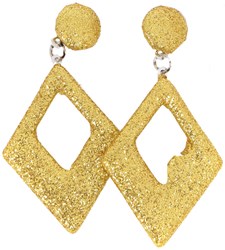 Glitter Oorbellen Ruit Goud