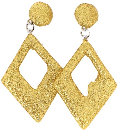 Glitter Oorbellen Ruit Goud