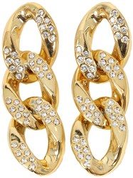 Schakel Oorbellen Goud-Strass