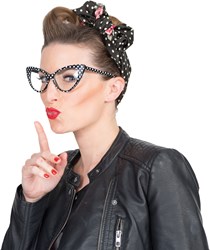 Rock 'n Roll Bril Zwart met Witte Stippen