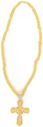 Pooierketting Keltisch Kruis  Luxe Goud + Strass