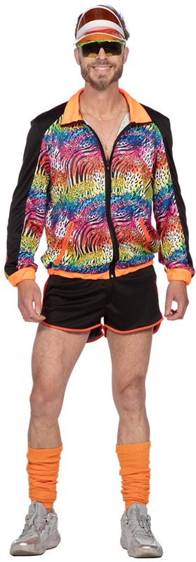 Eighties Disco Neon Panter Outfit Heren (1)