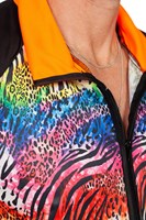 Eighties Disco Neon Panter Outfit Heren (detail jasje)
