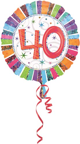 Folieballon 40th B-day Prismat 45cm