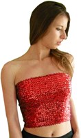 Top/Rokje Pailletten Rood