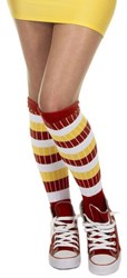 Retro Kniekousen Rood/Wit/Geel