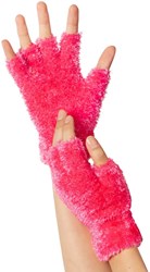 Handschoenen Vingerloos Pluche Pink