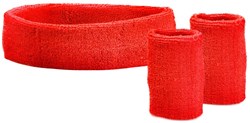 Set Zweetbandjes + Hoofdband Oranje
