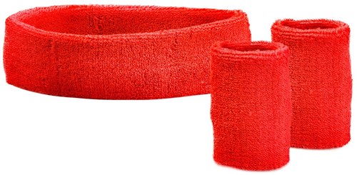 Set Zweetbandjes + Hoofdband Oranje