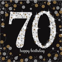 Servetten 70 Jaar Sparkling Celebrations 16st