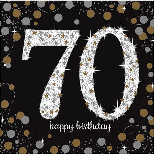 Servetten 70 Jaar Sparkling Celebrations 16st