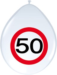 Ballonnen 50 jaar Verkeersbord 8st