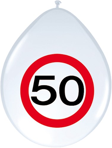 Ballonnen 50 jaar Verkeersbord 8st