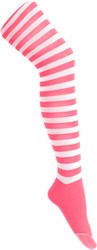 Dames Sokken Neon Pink-Wit