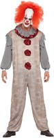 Herenkostuum Scary Vintage Clown Grijs-Rood