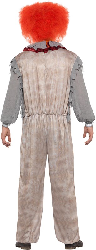 Herenkostuum Scary Vintage Clown Grijs-Rood-3