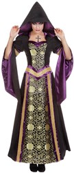 Gothic Jurk Paars-Zwart met Capuchon Luxe