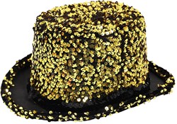 Hoge Hoed Pailletten Goud