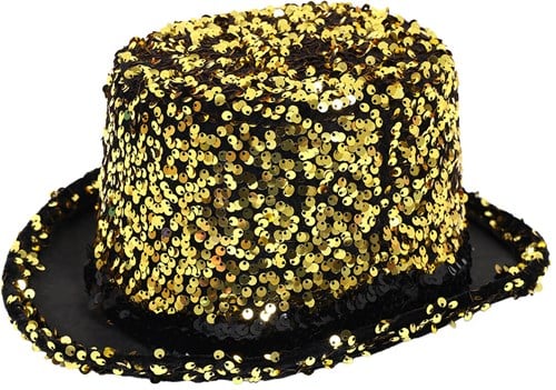 Hoge Hoed Pailletten Goud