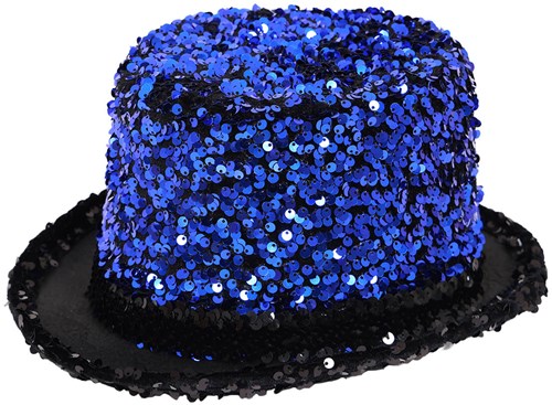 Hoge Hoed Pailletten Blauw