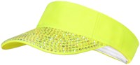Zonneklep Neon Geel met Parelmoer Studs