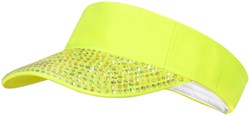 Zonneklep Neon Geel met Parelmoer Studs