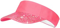 Zonneklep Neon Pink met Parelmoer Studs