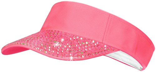 Zonneklep Neon Pink met Parelmoer Studs