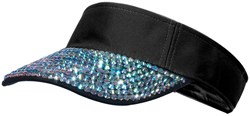 Zonneklep Zwart met Parelmoer Studs