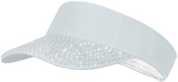 Zonneklep Wit met Parelmoer Studs