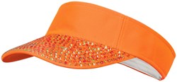 Zonneklep Neon Oranje met Parelmoer Studs