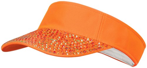 Zonneklep Neon Oranje met Parelmoer Studs