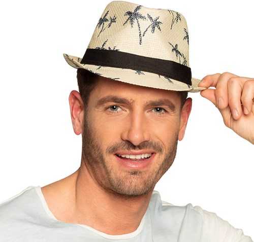 Trendy Hoedje Hawaii met Palmbomen (voorbeeld)