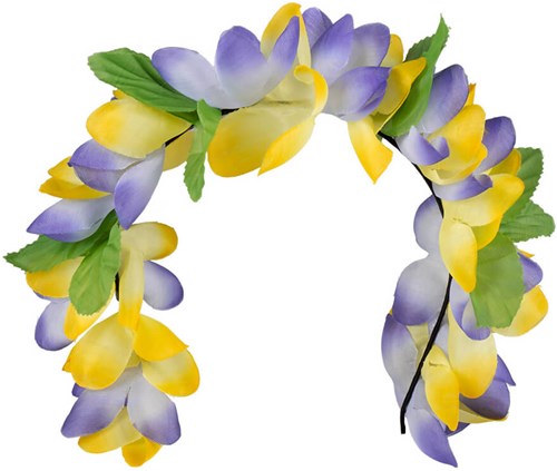 Hawaii Diadeem Bloemen Paars-Geel (product)