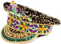 Kapiteinspet Pailletten Goud Luxe - Mardi Gras