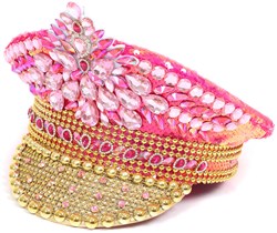 Kapiteinspet Pailletten Pink-Goud Luxe