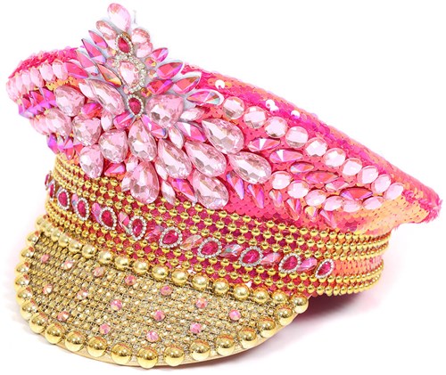 Kapiteinspet Pailletten Pink-Goud Luxe