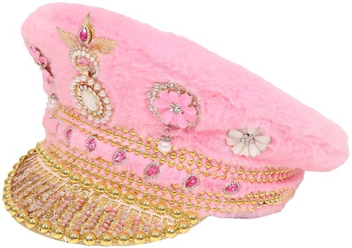 Kapiteinspet Bont Roze-Goud Luxe