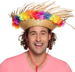 Hawai Strohoed met Bloemen