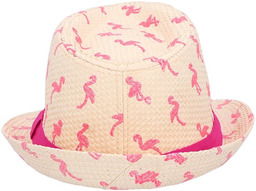 Trendy Hoedje Hawaii met Flamingo's (achterkant)