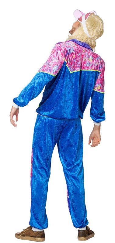 Eighties Trainingspak Blauw voor heren (achterkant)