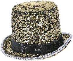 Fever Hoge Hoed Pailletten Luxe Goud-Zwart
