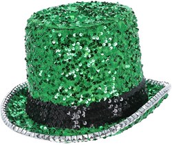 Fever Hoge Hoed Pailletten Luxe Groen-Zwart