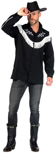 Cowboy Blouse - Western Shirt Zwart-Wit
