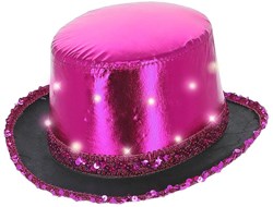 Hoge Hoed Metallic Pink met LED-verlichting