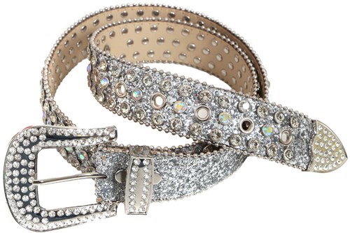 Diamond Riem met Strass Zilver - 110cm